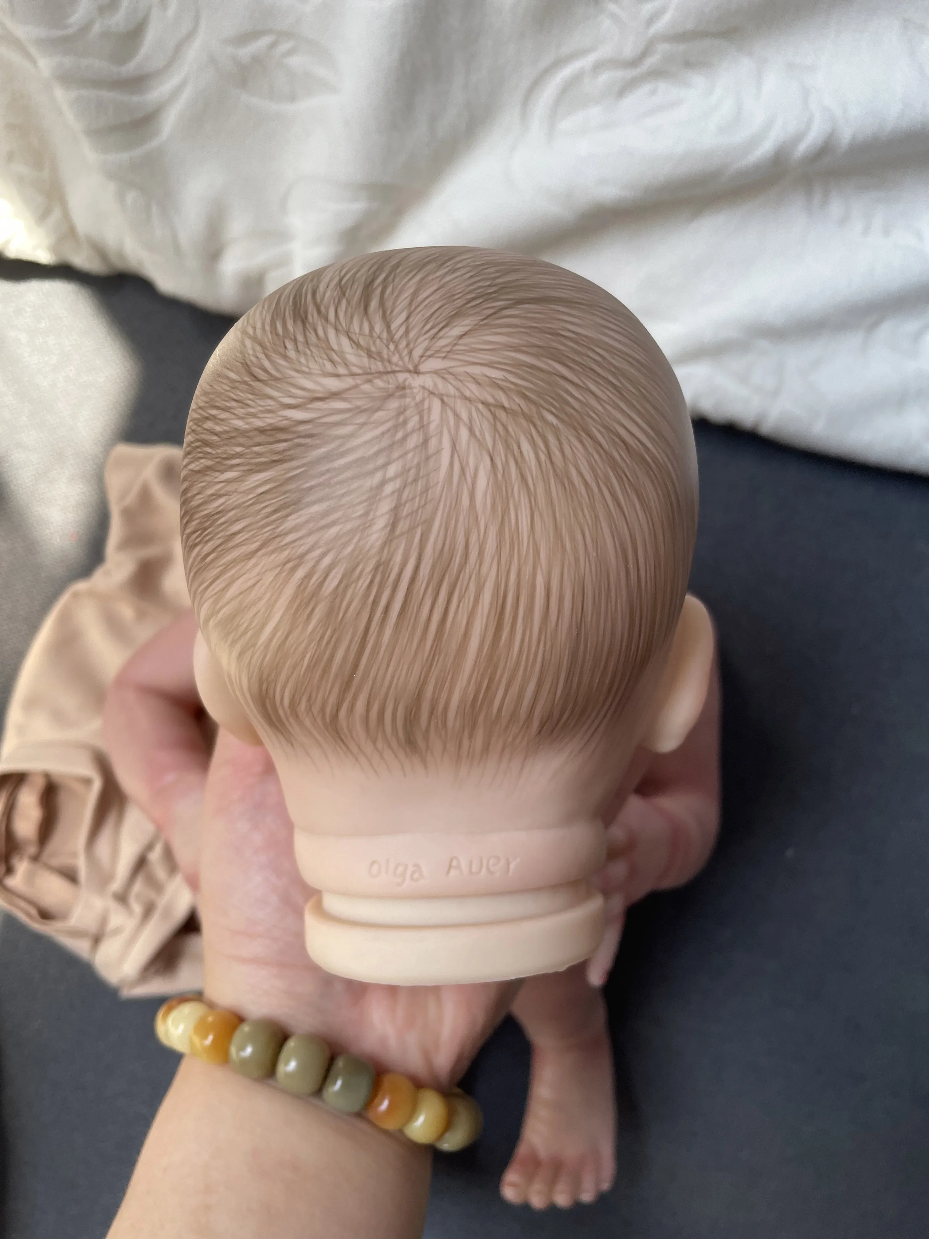 Kit de boneca sebastian reborn, 18 polegadas, realista, múltiplas camadas, pintura, peças de boneca, pele 3d com veias visíveis, cabelo desenhado à mão