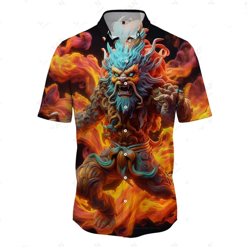 

2025 Colorful Animal Printed Shirt Hawaii Beach Men's Shirt Summer Hot Selling Shirt High -quality Large Size Men's Loose Shirt