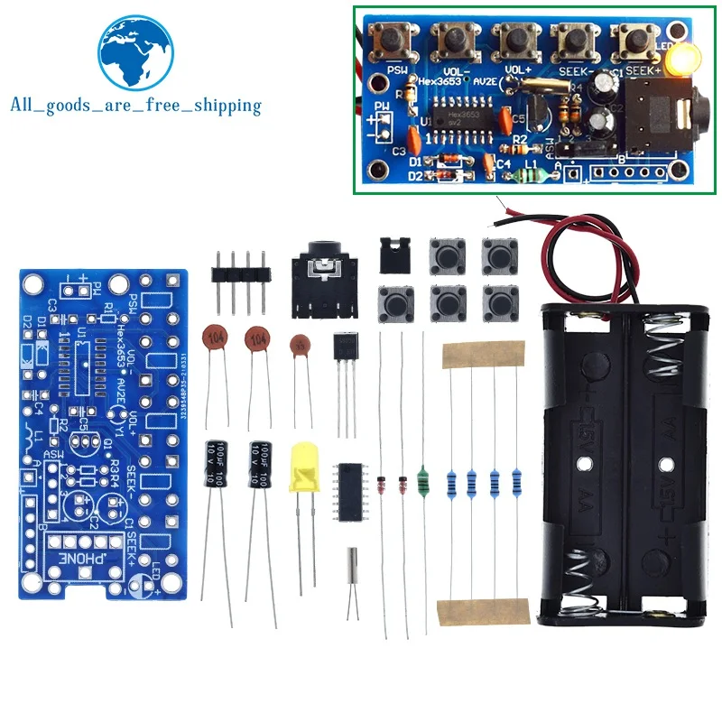 TZT 1/2PCS DIY Electronic Kits Wireless Stereo FM Radio Receiver Module  76MHz-108MHz DC 1.8V-3.6V image 3