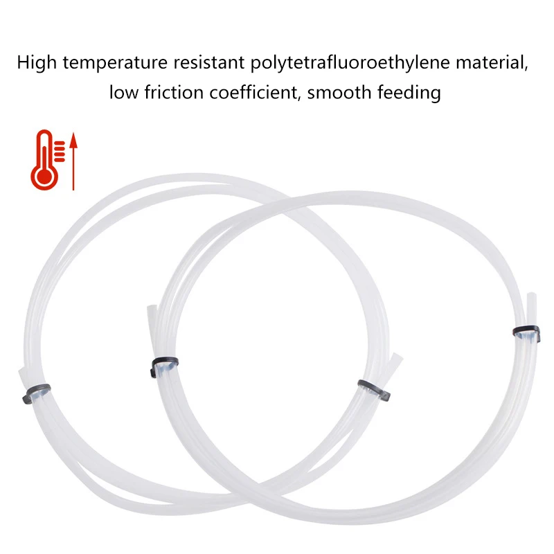 Tubo de teflento para impresora 3D, extrusor Bowden de 1,75mm, ID2.5mm, od4 mm, blanco y gris, para bawbu Lab P1P AMS A1 Mini