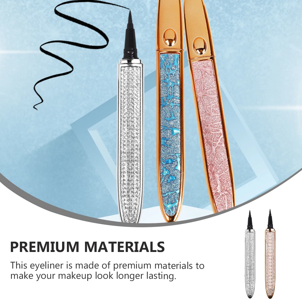 2Pcs Waterproof Self-Adhesive Eyeliner Pens With And Ultra-Fine Tip For Smoky Eyes And Makeup Supplies
