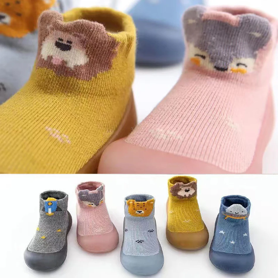 Calcetines de suelo antideslizantes para bebé, botines de suela suave para recién nacido, zapatos cómodos de seguridad para interiores de animales