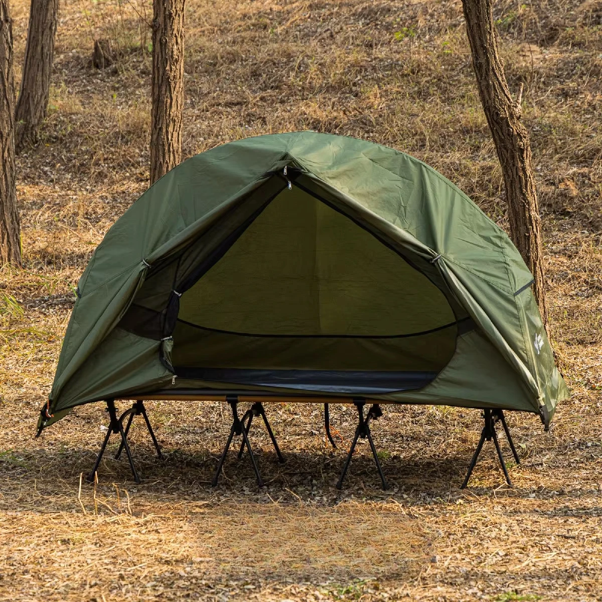 Outdoor Camping Single-Person Cot Tent Double Layer Aluminum Alloy Ultra-Lightweight Portable Foldable Hiking Tent 2000-3000mm