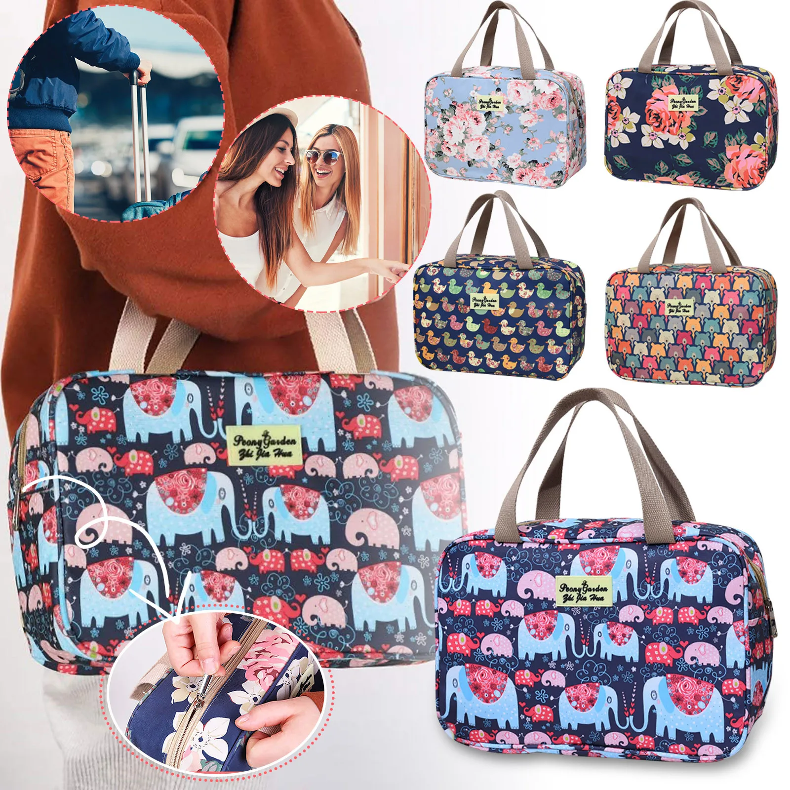 Fashion Cosmetic Bag Handheld Toiletry Bag for Outdoor Travel Makeup Wash Bags Large-Capacity Portable Waterproof Shower Bag