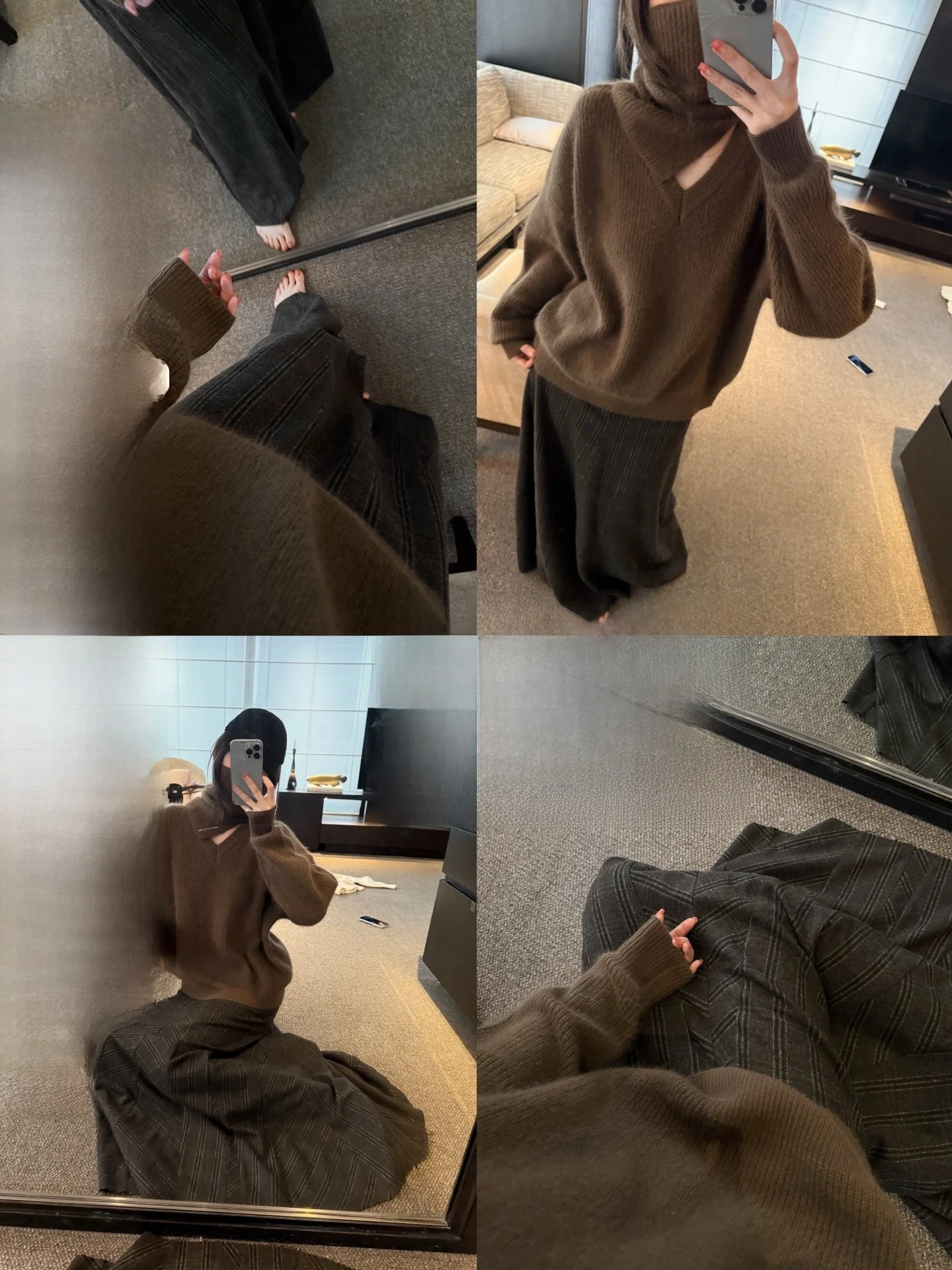 

Юбка из смесовой шерсти Yangzifan, винтажный дизайн с бахромой, юбка А-силуэта в клетку, длинная, женская, повседневная, со средней талией, полиэстер...