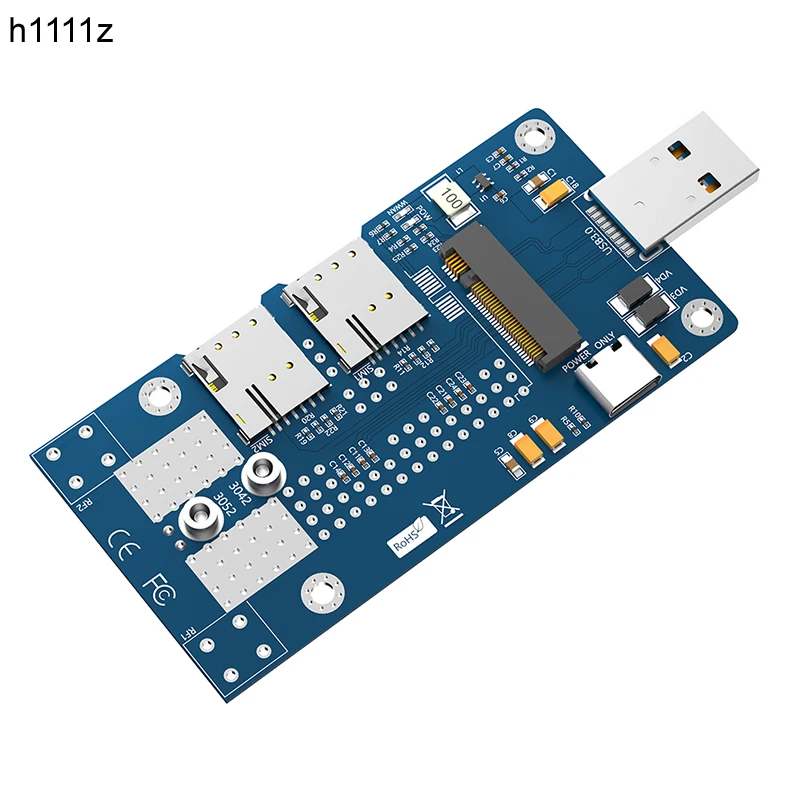 M.2 to USB 3.0 Adapter Card Riser Dual NANO SIM Slot for 3G/4G/5G Card Supports NGFF M2 key B 3042/3052 Wifi Card Network Module