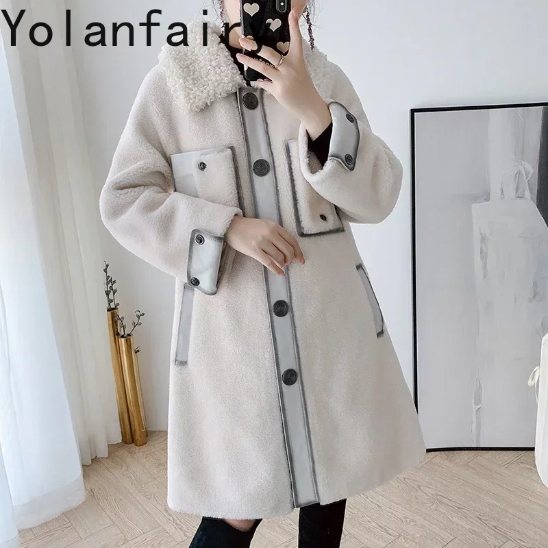 

Real Fur Coat Soft Wool Fur Jacket Korean Simple Jackets for Women 2024 Women Coats Sheep Shearing Coat Manteau Femme Zjt654