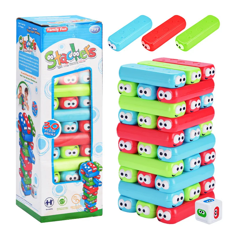Kleurrijk stapelen muziek stapeltoren partyspel interactieve kinderpuzzel oog stapelen tekenblok speelgoedcadeaus voor kinderen