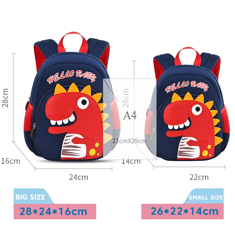 3D Cartoon Dinosaur Children School Backpacks Toddler Kindergarten Kids School Bags for Boys Girl Schoolbag Waterproof Back Pack