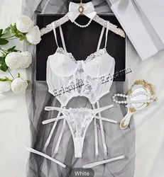 Sexy Lingerie Woman Lace Transparent Underwear Brief Sets Delicate Bra Kit Push Up Breves Sets Thin Sexy Erotic Bras Bodysuit