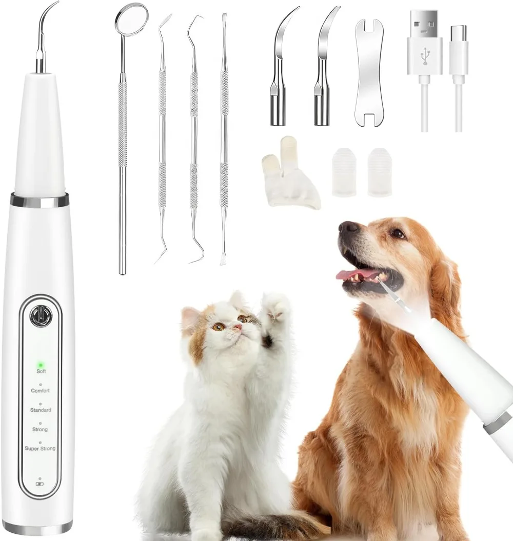 

Dog Teeth Cleaning Kit for Tartar Stains Removal Electric Pet Ultrasonic Teeth Cleaner