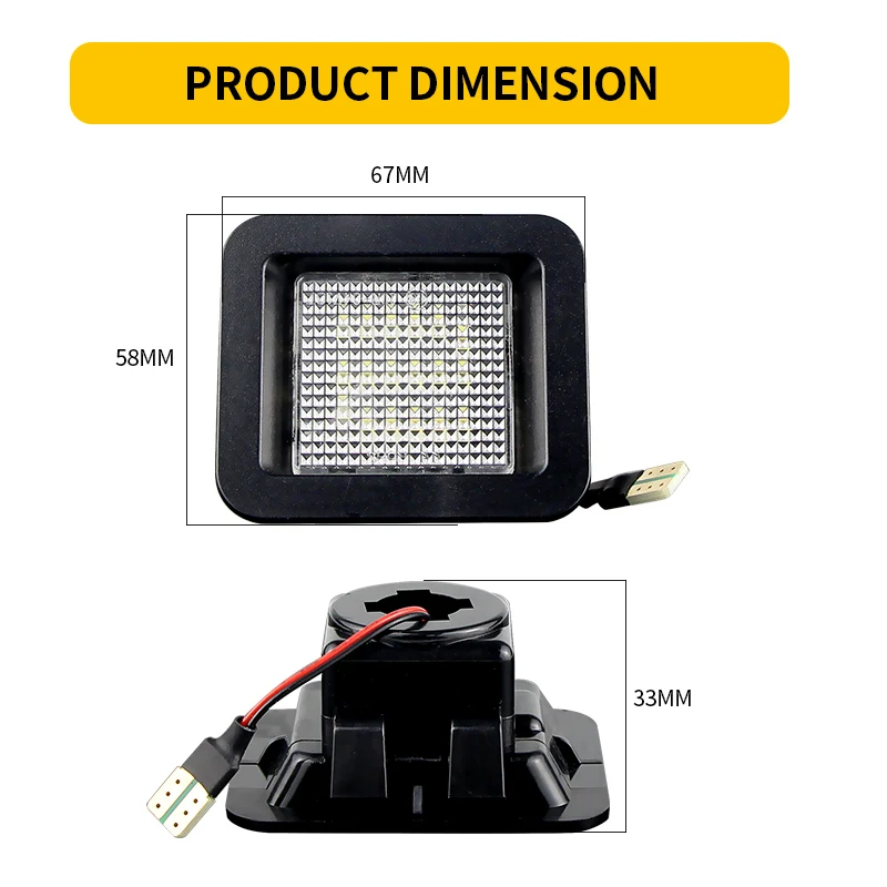 2PCS Car LED Number License Plate Light For Ford F-150 Raptor 2015 2016 2017 2018 OEM#FL3Z-13550-A