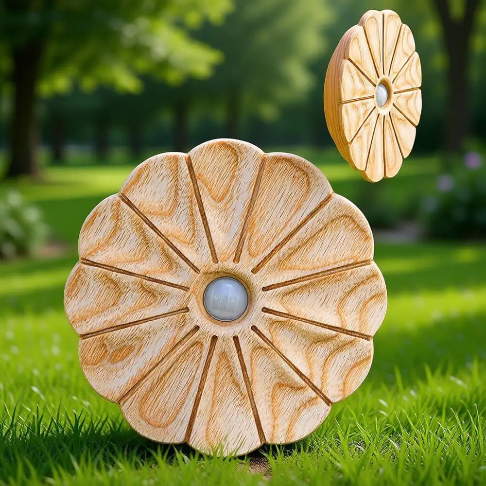 

Wooden Carved Mini USB Rechargeable Motion Sensor Nightlights Magnetic Wall Light for Hallway, Bedroom, Living Room, Stair, Ash