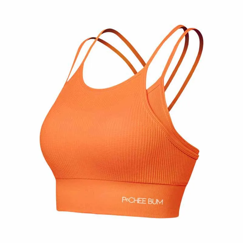 Pcheebum Seamless Flourish Seamless Bra Spandex Top Woman Fitness Elastic Breathable Breast Enhancement Leisure Sports Underwear