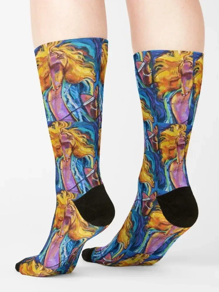 Robert Plant Wild Hair Portrait Socks anti slip football cotton Socks Girl Men's