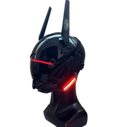 Cyberpunk Mask Red Led Mech Cosplay Stage Show Sci-fi Adult Halloween Party Gift