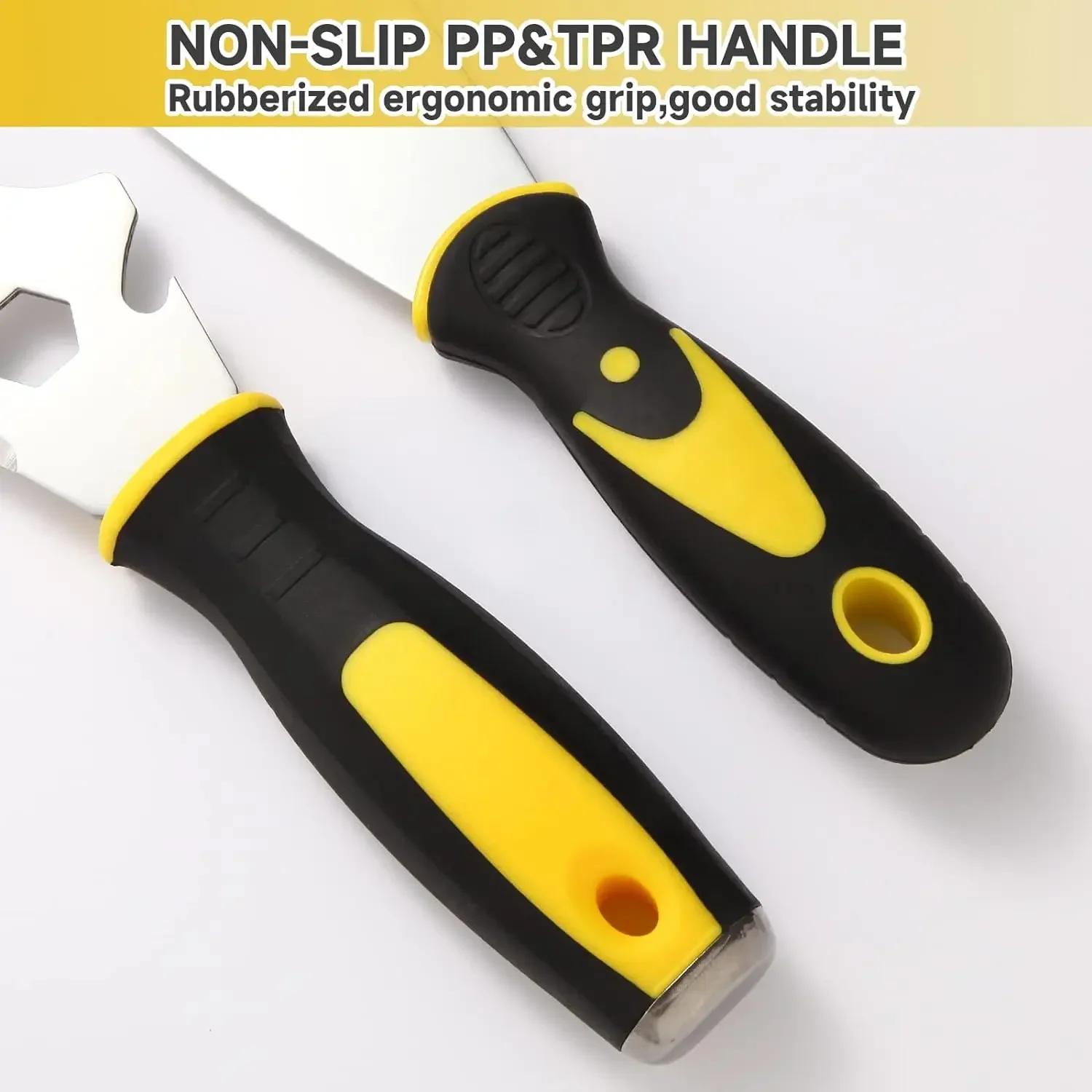 15 in 1 Multi Use Putty Knife Stainless Steel Paint Scraper Removal Construction Tool for Wallpaper Can Opener Home DIY