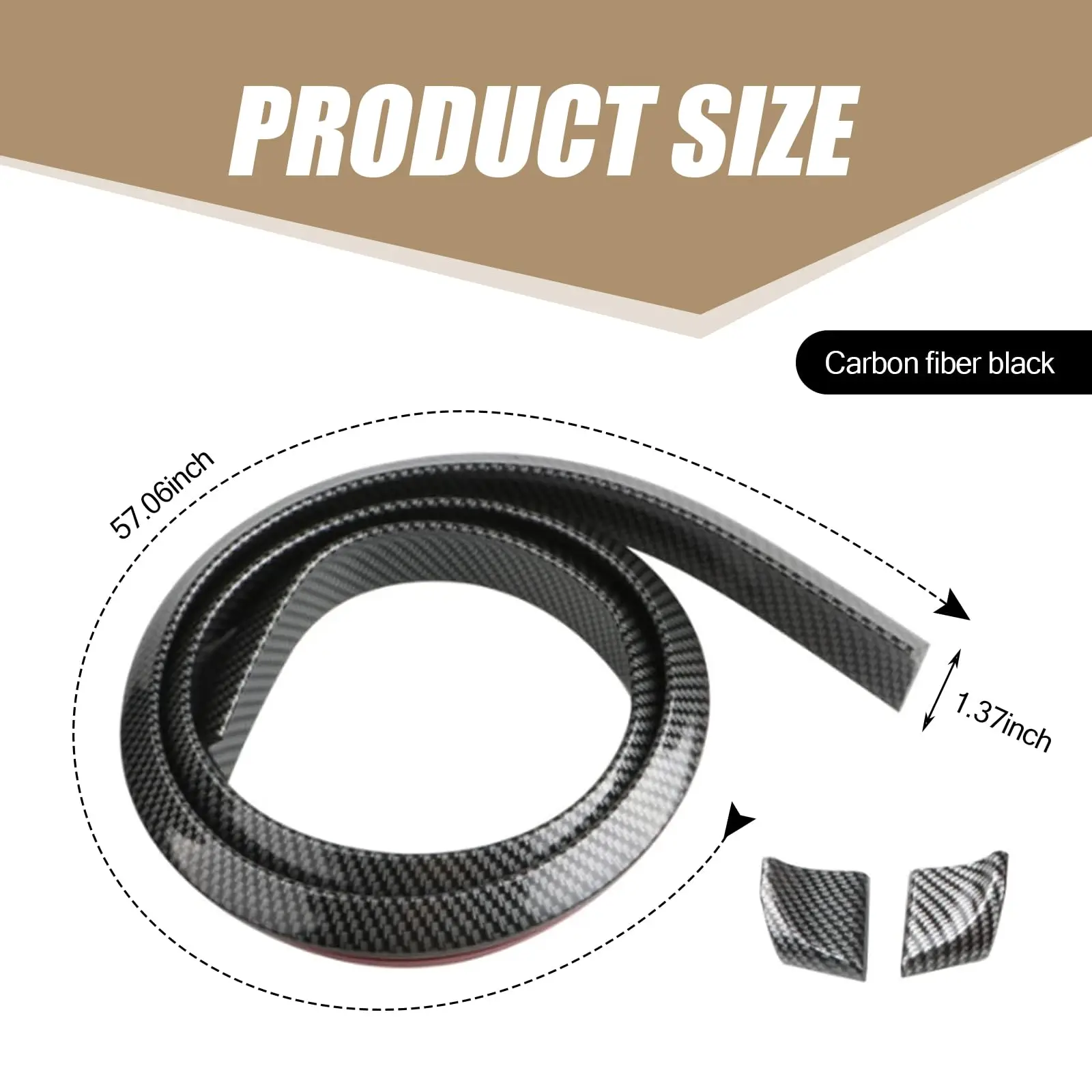 Universal Car Rear Spoiler, DIY Trunk Lip Wing with Carbon Fiber Style for Custom Auto Modification view 3