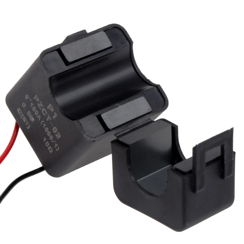 PZCT-02 Split Core Current Transformer Coil Sensor for 100A Amp Energy Meter Measuring Building Electricity Consumption