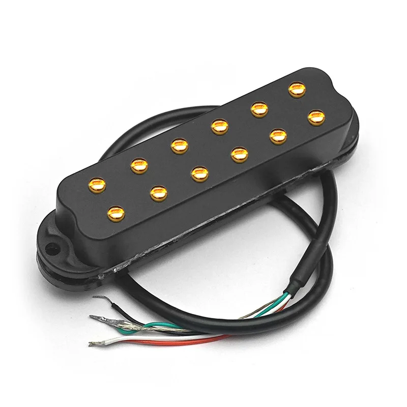 Guitar Upgrade 12-Pole Single Coil Sized Humbucker for Electric Guitar 4-Wire Hot Rails with Coil Split & Screws