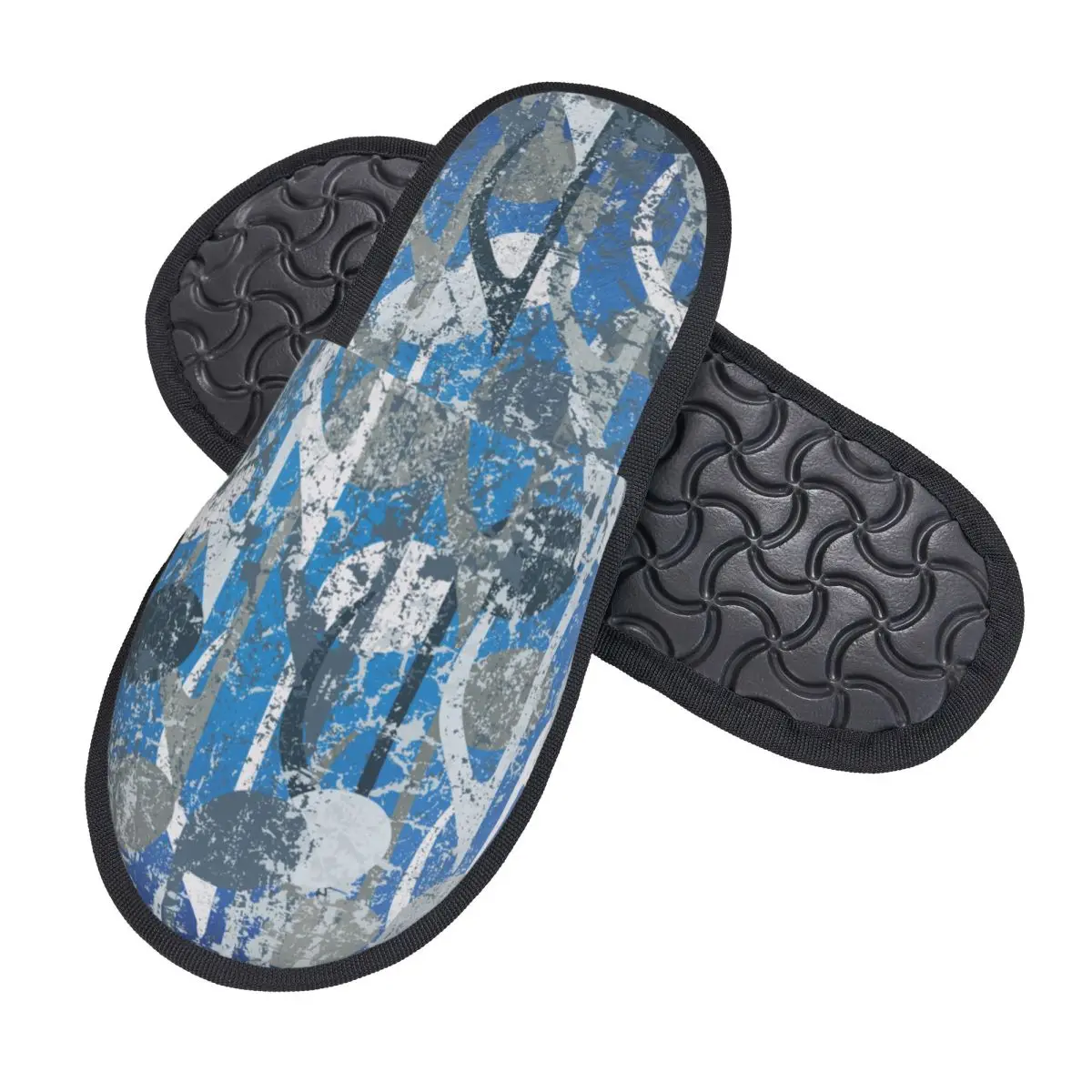Winter Slipper Woman Man Fluffy Warm Slippers Vintage Blue Music Notes House Slippers Shoes