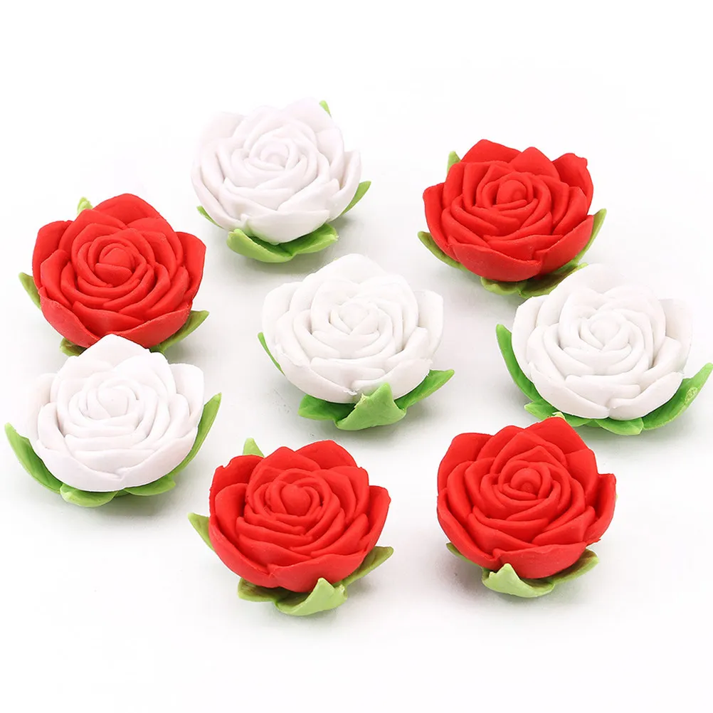 24Pcs Simulation Rose Erasers Creative Stationery Colored Pencil Eraser Set for School Office Student Use Rose Shape Eraser
