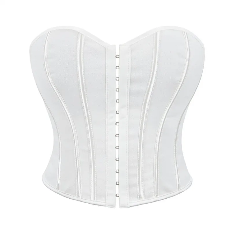 Fashion Sexy Corset Crop Tops Vest Female Underwear Backless Body Shaper Short Torso Bustier Top Black White Cincher