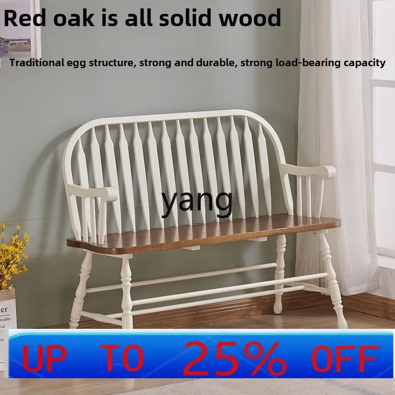 

LTT Home Bench Dining Chair Leisure Balcony Vintage Backrest Bench