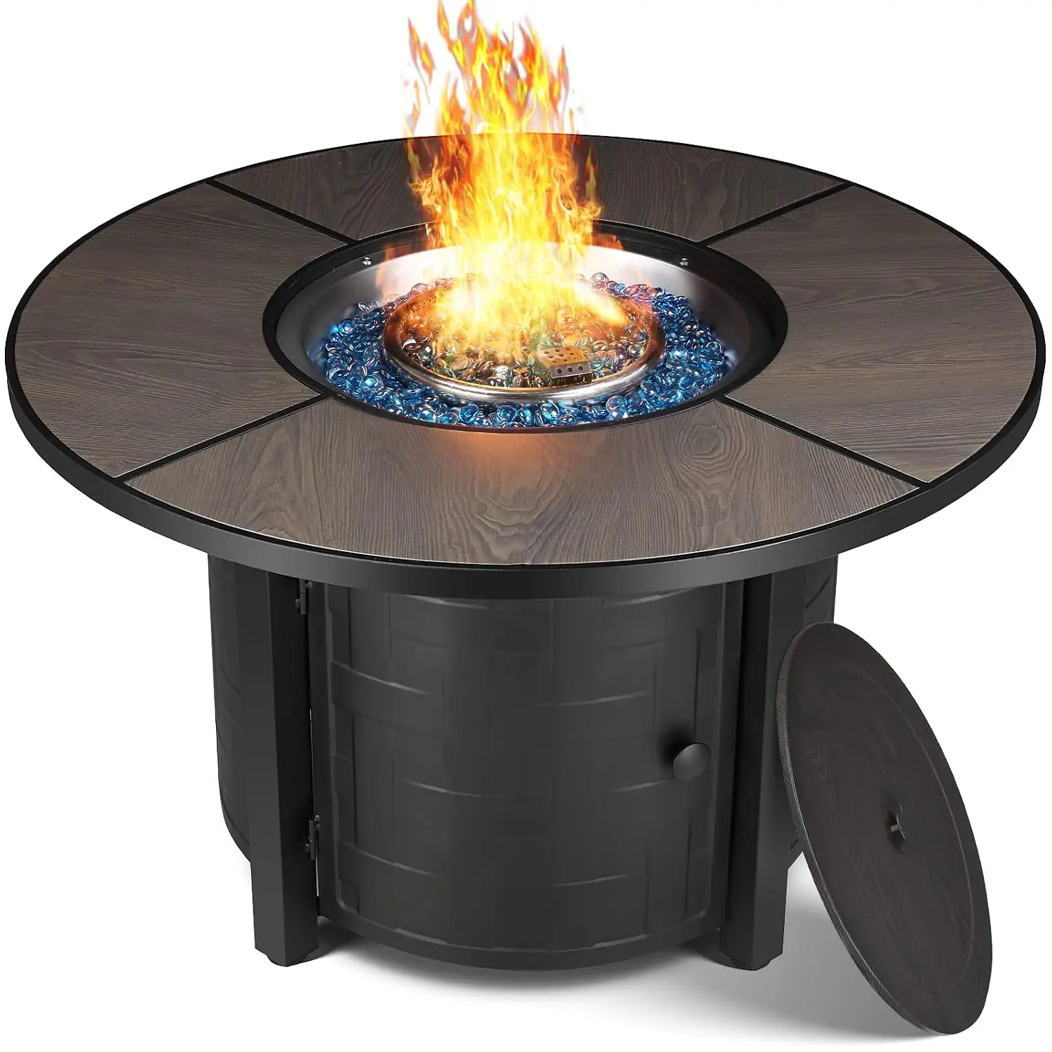 42-Inch Round Propane Fire Pit Table, 50,000 BTU, Customized
