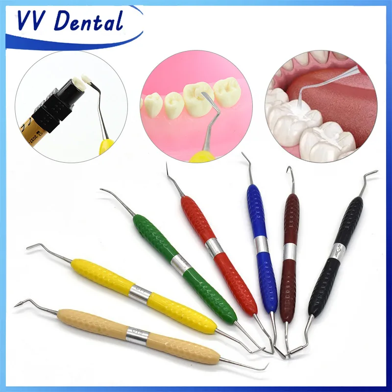 

VV Dental 7pcs Double-Head Silicone Resin Filler Spatulas Aesthetic Restoration Resin Filler Restoration Instrument Dentist Tool