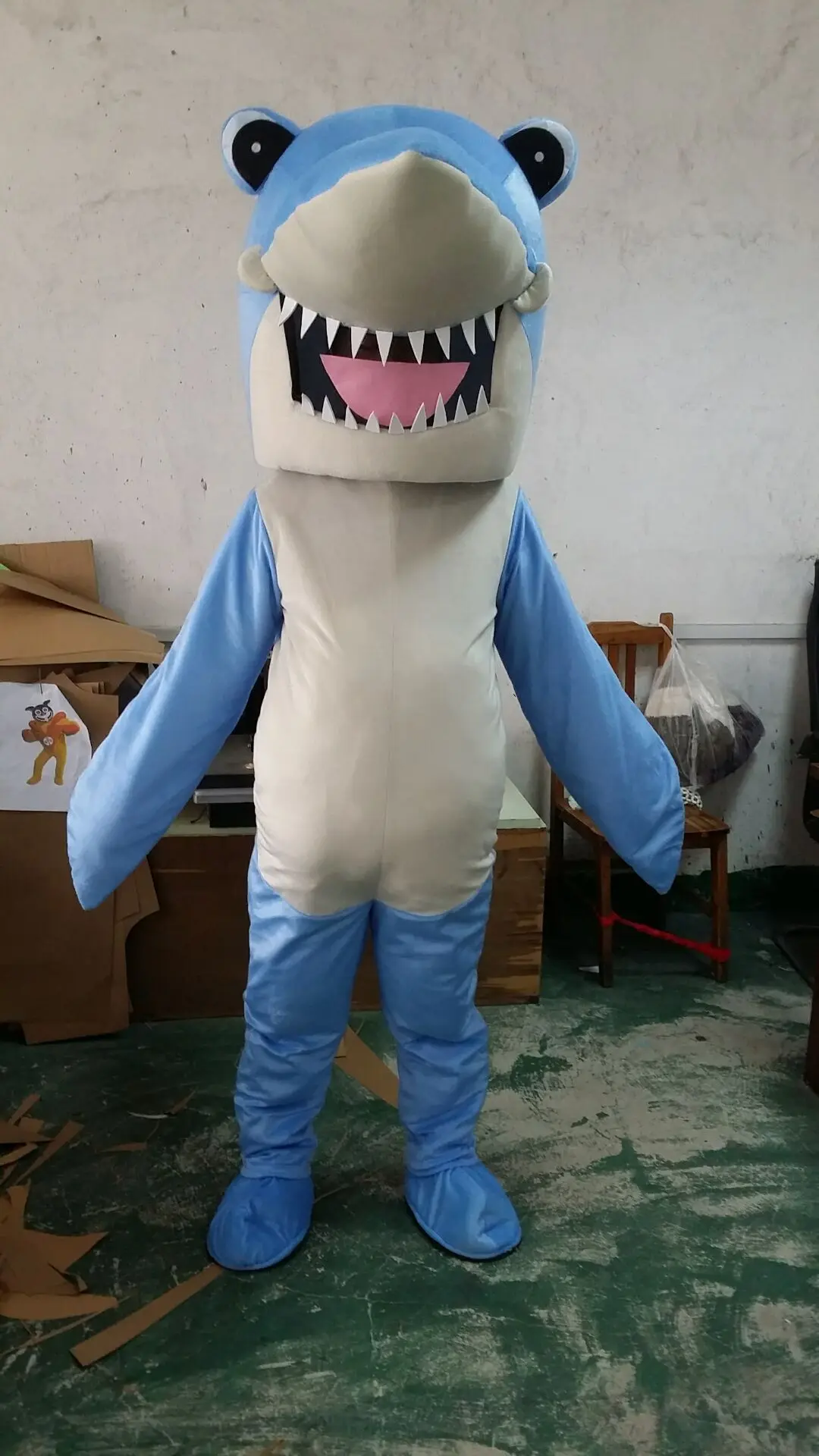 ChristmasShark Mascot Cartoon Costumes Plush Doll Walking Props Doll For Halloween Christmas Party