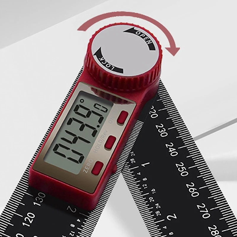 Digital Protractor Digital Angle Ruler Metric Goniometer 360 Degree Stainless Steel Right Angle Protractor Measuring Tool 200mm