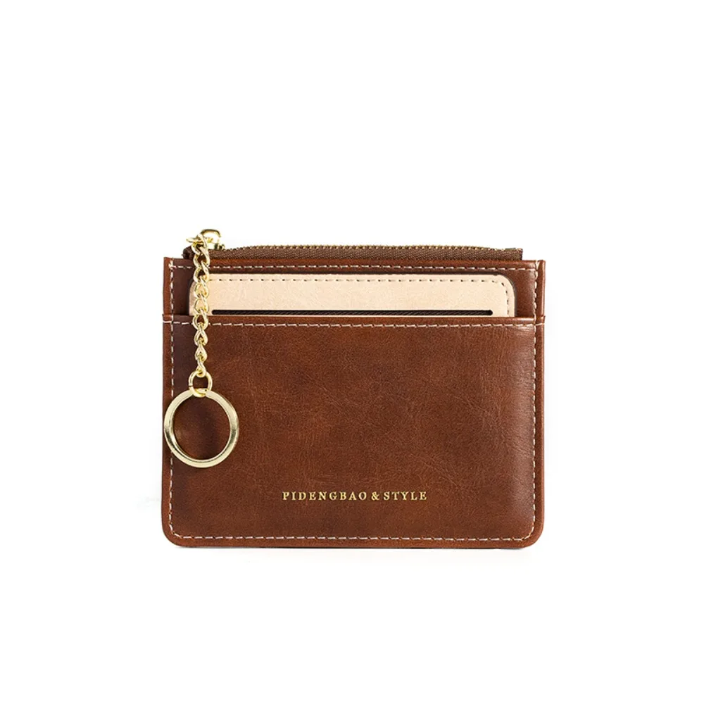 حقيبة بطاقات محفظة مزدوجة الأغراض قابلة للإزالة، محفظة متعددة الوظائف وبسيطة بسلسلة مفاتيح للنساء والرجال