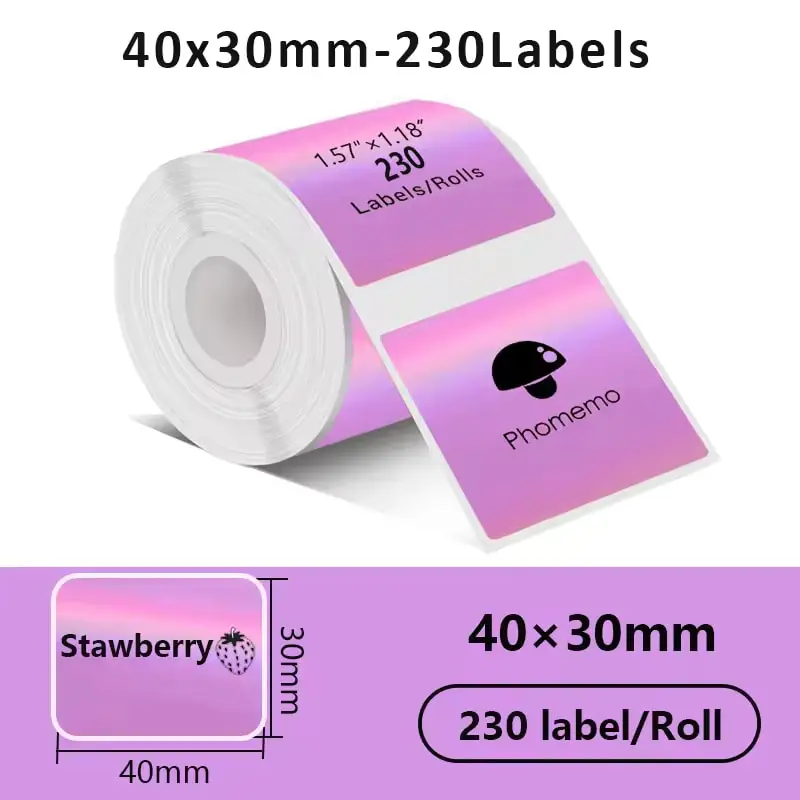 1 rolo 50x50mm-140 folhas laser holográfico roxo em pó etiqueta de papel compatível com phomemo m110/m120/m200/m220/p50 impressora de etiquetas