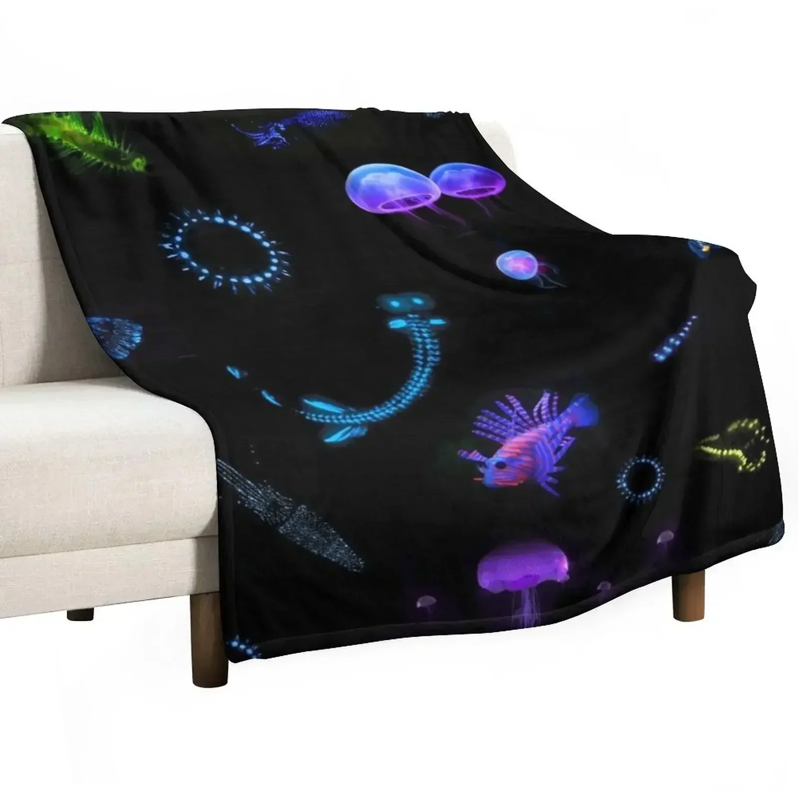 Deep sea creature Throw Blanket Blankets For Baby Picnic Sofa Throw Baby valentine gift ideas Winter beds Blankets