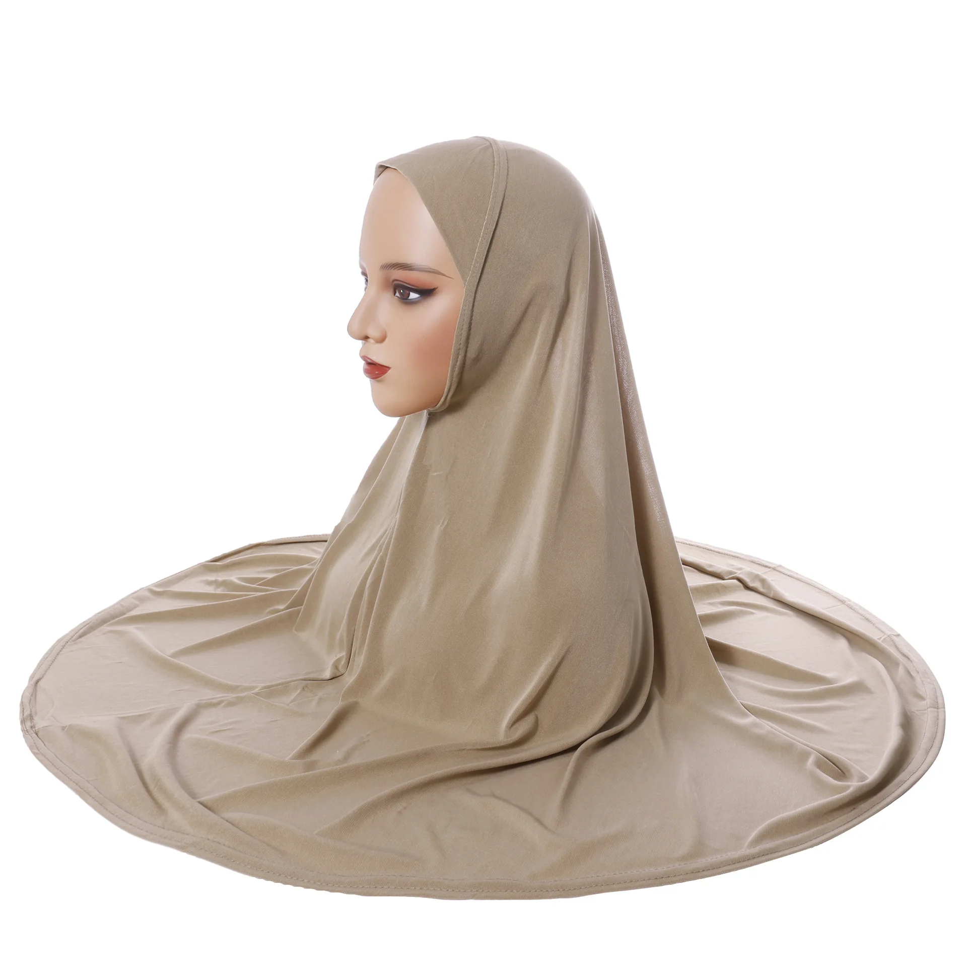 Wear Directly Instant Hijab Muslim Prayer Scarf Turban Women Islamic One Piece Amira Hijab Solid Color Headscarf Wrap Turbante