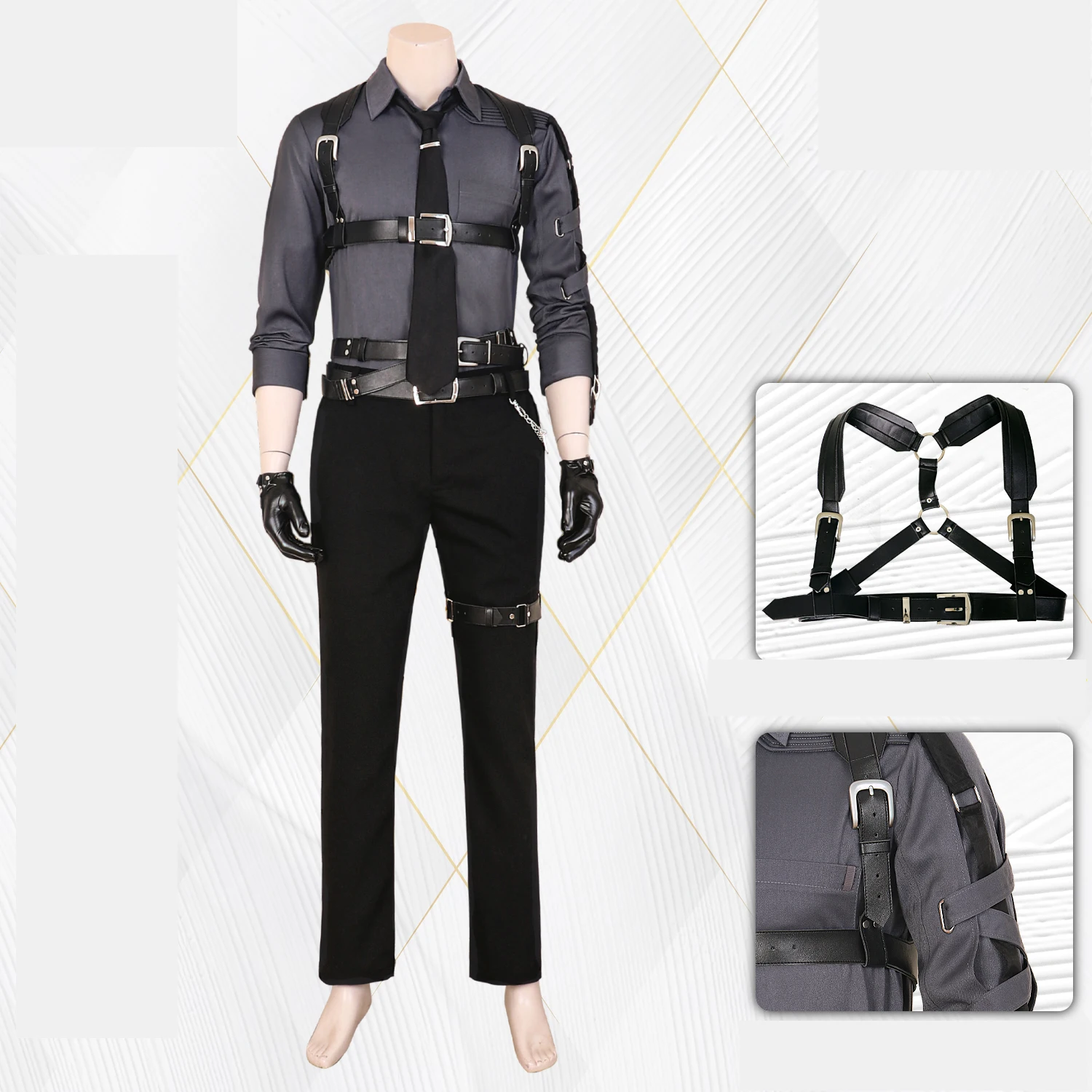 Women Man's Belt Harness Shirt Pants Set Halloween Show Suit Game Love And Deepspace Cosplay Sylus Xavier Zayne Rafayel Costume