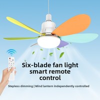 Remote control lighting LED lamp ceiling fan, fan E27 converter base, intelligent silent ceiling fan for bedroom and living room
