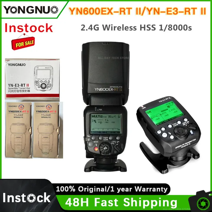 YONGNUO YN600EX-RT II YN600EX RT II 2.4G Wireless HSS 1/8000s Master TTL Flash Speedlite for Canon 600EX-RT with YN-E3-RT II