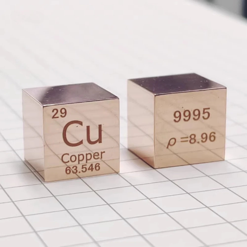 Mirror Metal Copper Periodic Table Cube 10mm 8.9g Cu 99.95 Used for Element Collection Display Gift Chemistry Model Ornament