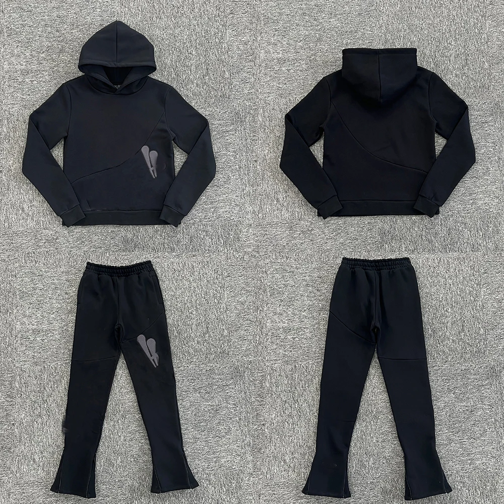 

SY-103 Мужской комплект уличной толстовки и спортивных штанов в стиле Jogger, вязаный спортивный костюм с зеленой подкладкой и принтом