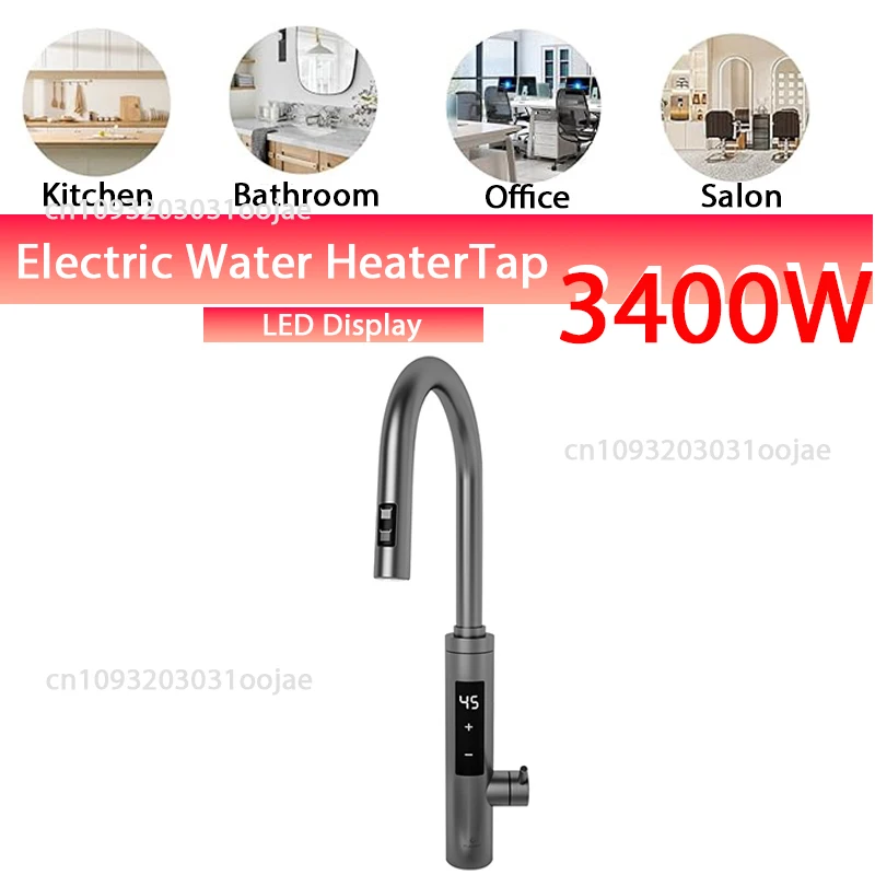 

Electric Faucet With Universal Spout Water Heater 220V Heating Tap Instant Water Heater Stainless Steel Faucet Geyser 3400W