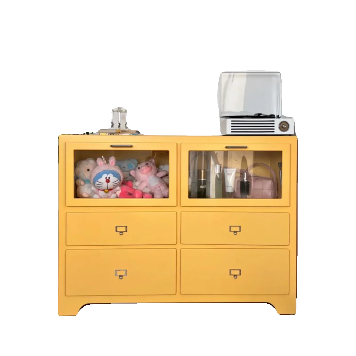 Cream style retro dopamine storage cabinet, bedroom storage cabinet, solid wood drawer, four colors available