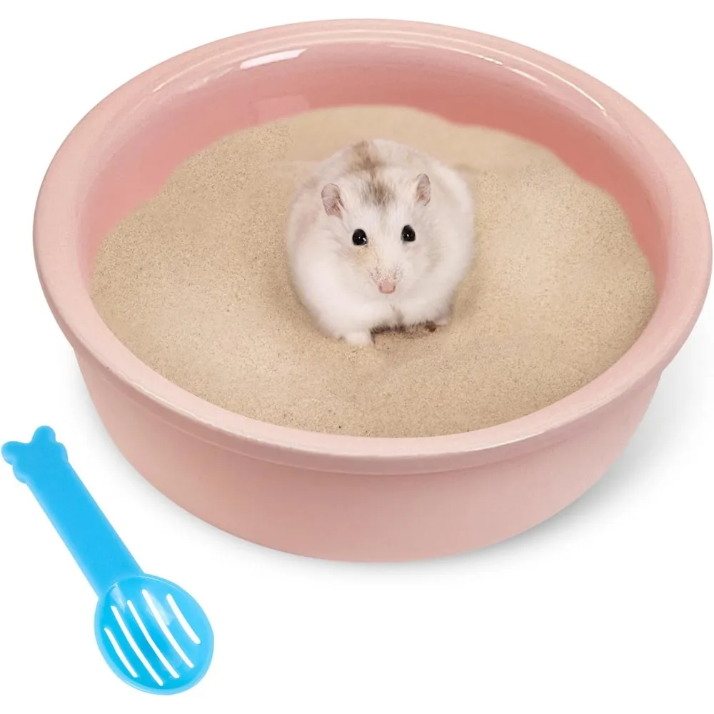 

Ящик для ванны с песком для хомяка, керамический ящик для душа с маленькими животными, ванна для мусора, туалетный ящик для мышей, сирийский хомяк, копание песка, содержит