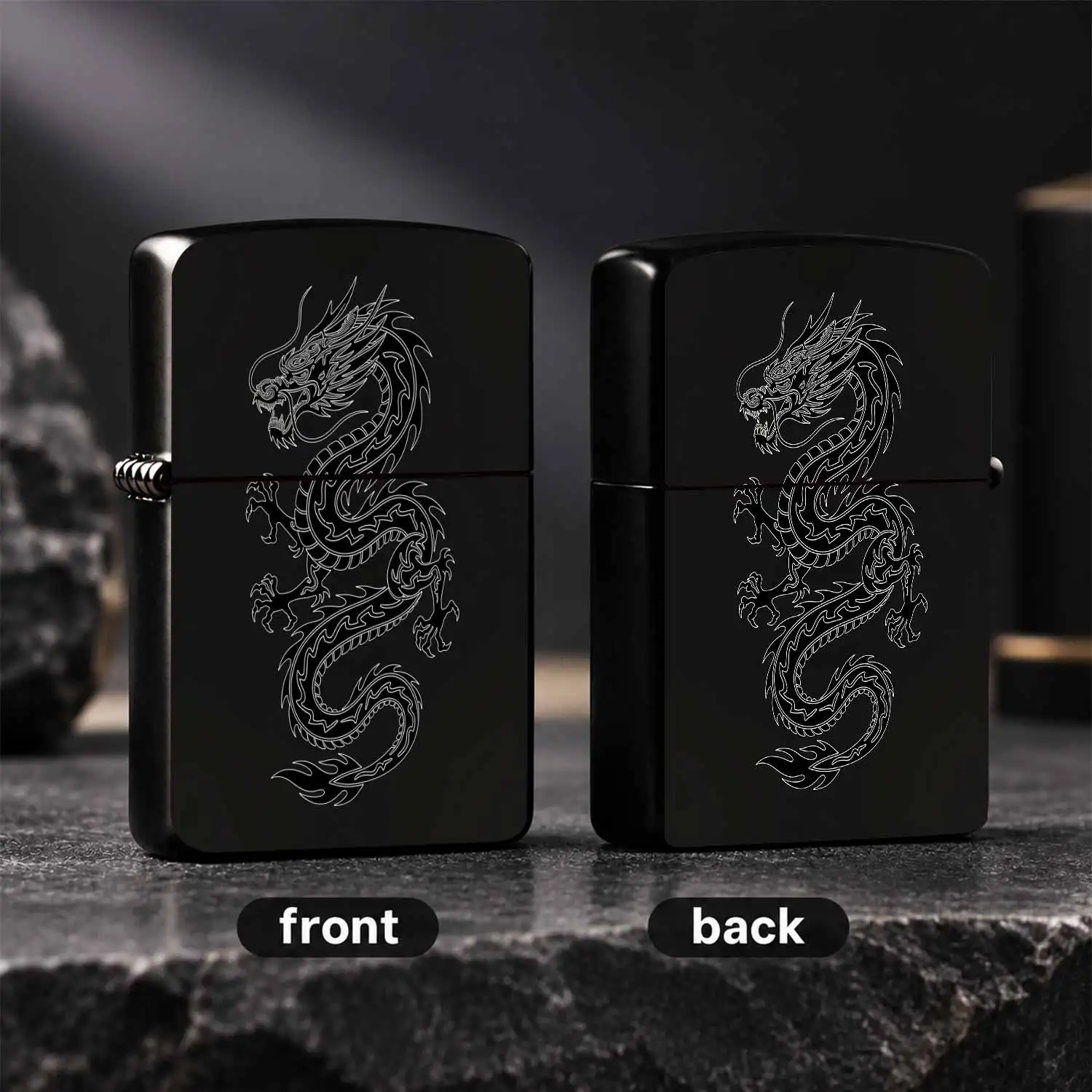 Style Oriental Dragon Line-Engraved Lighter, Exquisite Totem Design, Portable Durable, Full Scenario Compatible For Camping Gathering Daily Use, Ideal Gift Choice With Aesthetic Traditional East Asian Charm A Humorou And Interesting Lighter