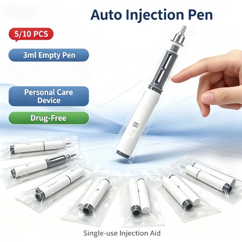 5/10Pcs Disposable Auto Injection Pen, High Precision Empty Bottle for Insulin Growth Hormone Peptide Self Injection