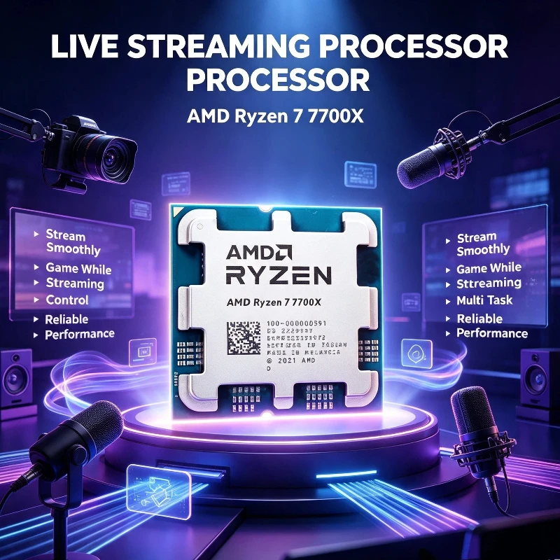 AMD Ryzen 7 7700X Gaming Desktop Processor Socket AM5 5NM Advanced Process 32M Large L3 Cache 4.5GHz 8C16T