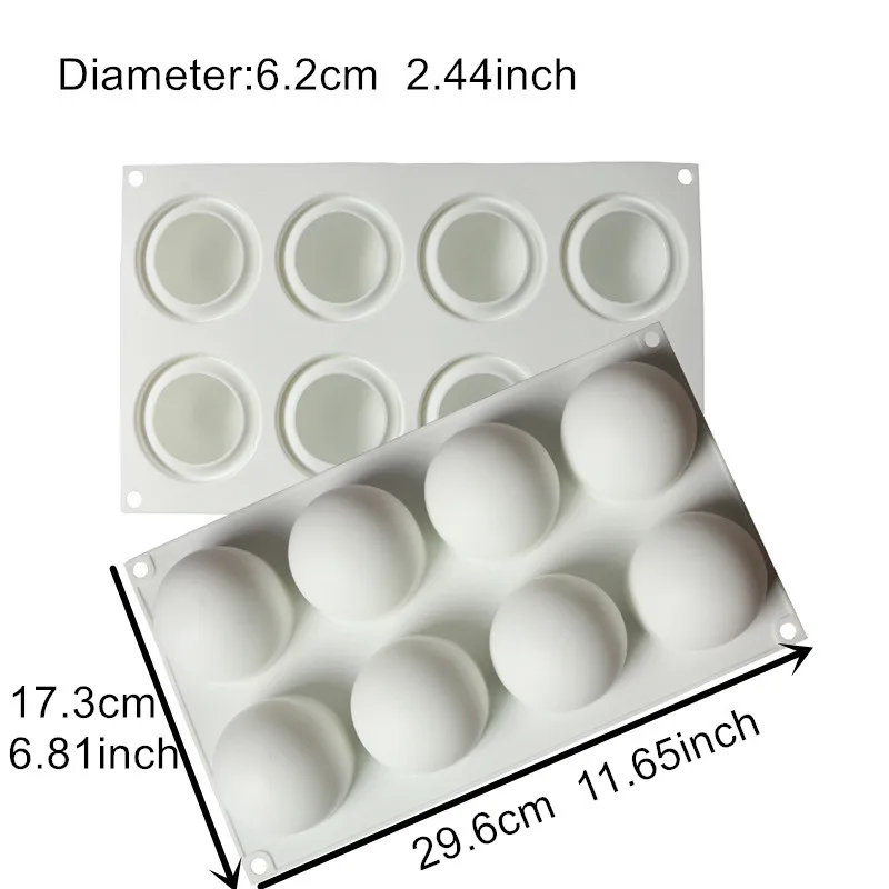 Siliconen chocoladevorm Silicon Ball Cakevormen 3D Halve bol Snoep Truffel Bakplaat 1 stuk