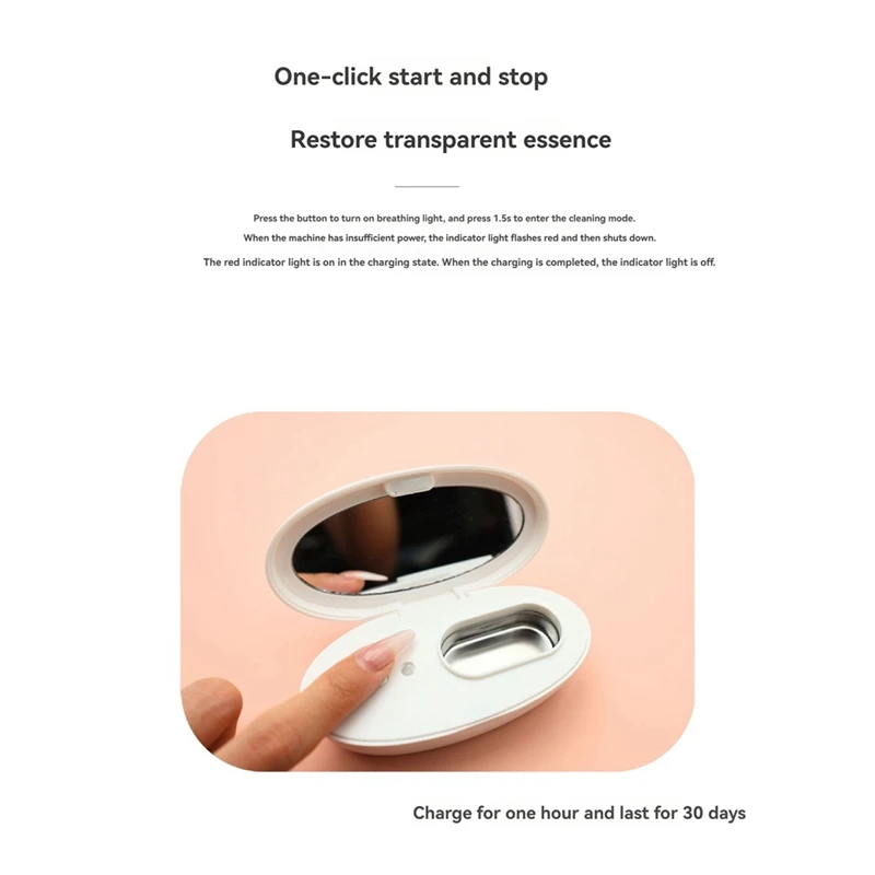 Ultrasonic Contact Lenses Case Cleaner Portable Protein Removal Machine Efficient Tear Cleaning Container A