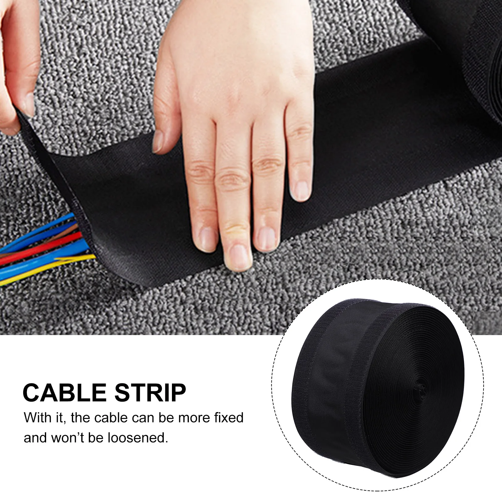 

Sleeve Cable Floor Cover Protector Polyester Cord Covers Wires Travel Hook Loop Strap Reusable Carpet Fix High Quality